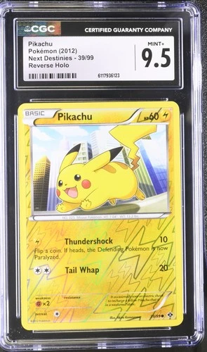 CGC 9.5 MINT+ Pikachu 2012 Next Destinies 39/99 Reverse Holo Pokemon Card