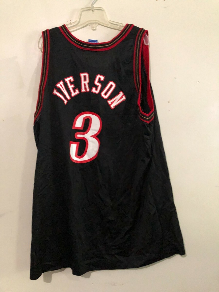 Sixers #3 Iverson Red Black NBA BasketBall Active Men Tank