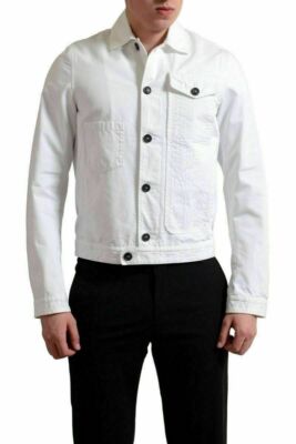 Dsquared2 Men's White Button Up Light Jacket US S IT 48