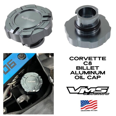 VMS RACING BILLET ENGINE DRESS UP OIL CAP FOR 20-25 CHEVY CORVETTE C8 GUNMETAL