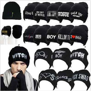 Unisex-Women-039-s-Men-039-s-Hat-Unisex-Warm-Winter-Knit-Cap-Hip-hop-Beanie-Hats-Black