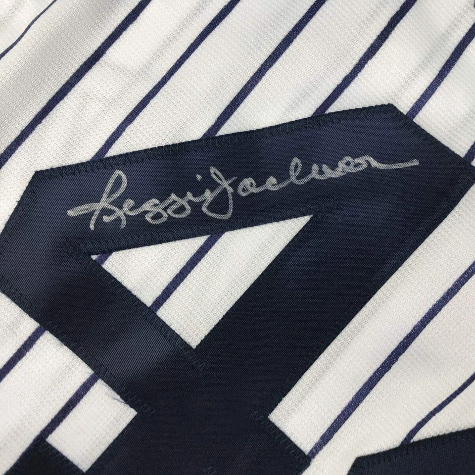 Autographed/Signed Reggie Jackson New York NY Pinstripe Jersey JSA COA - Image 3 of 4