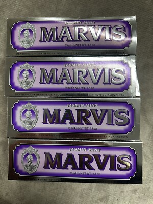 Marvis Jasmin Mint Toothpaste 4 Pack Xylitol Fluoride Free Oral Care 3.8oz