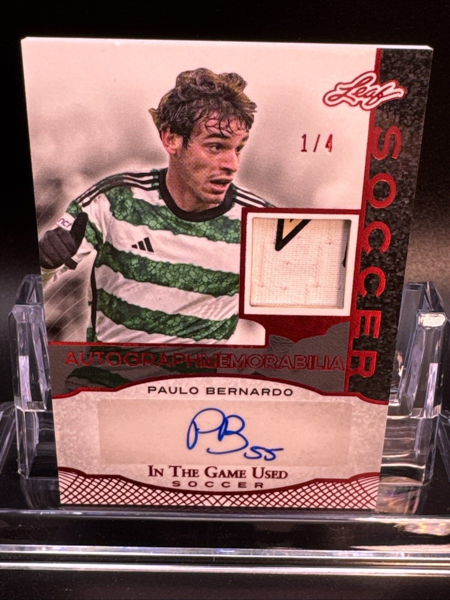 2024 Leaf In The Game Used Soccer Paulo Bernardo 1/4 Auto
