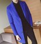 thumbnail 12  - Men Lapel Woolen Trench Coat Slim Casual Single-breasted Business Jacket Outwear