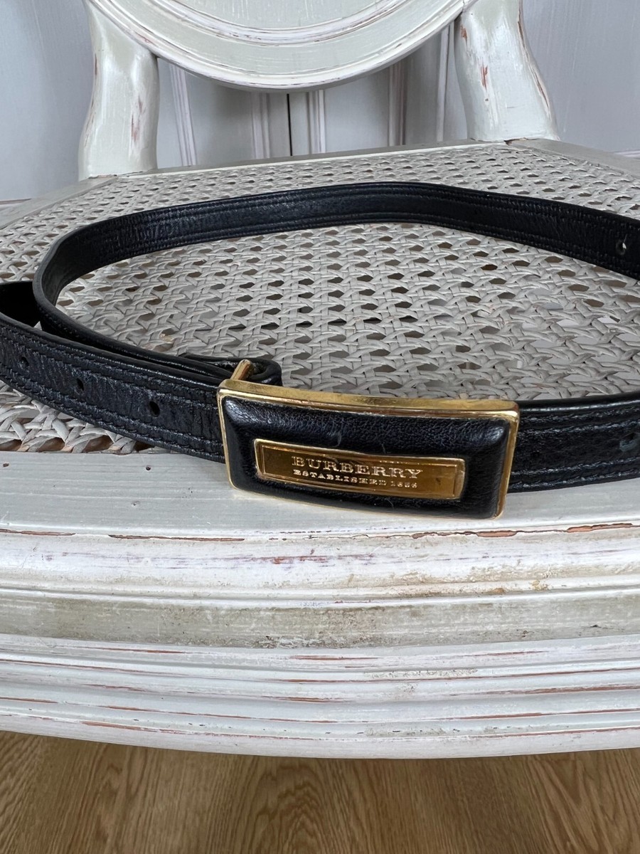 RARE BURBERRY LEATHER BELT GOLD BLACK | eBay
