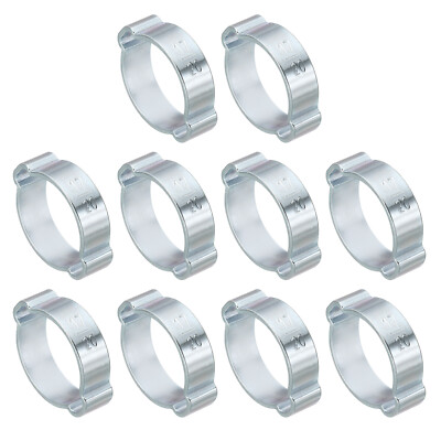 30 Pack 17-20mm Double Ear Hose Clamp Galvanized Steel Crimp Rings