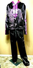 Vintage MTV Grind Sports Track Suit Purple Stripe Rap 80s Polyester Taiwan M