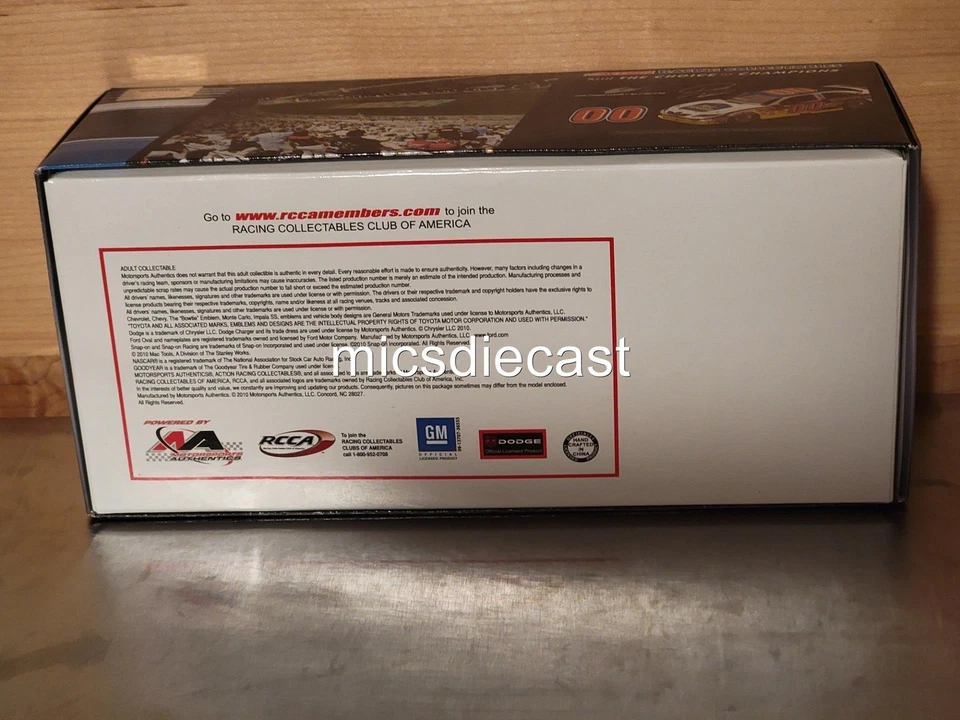 FACT SEAL 2010 David Reutimann #00 Best Western 1:24 Platinum Diecast MWR NIB - Image 4 of 4