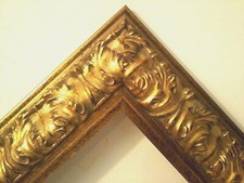 3 1/2" WIDE WOOD PICTURE FRAME MOLDING 18 FT BUNDLE ORNATE ANTIQUE GOLD FINISH