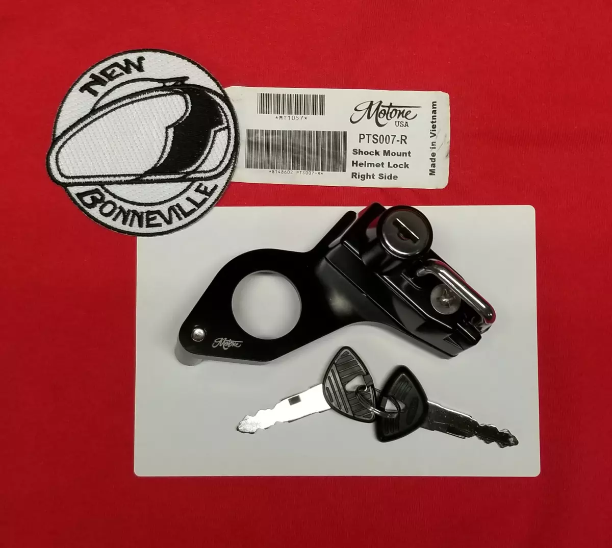 Right Side Shock Mount Helmet Lock and Keys 