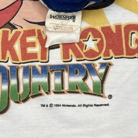 Vintage Donkey Kong Country 1994 Kids Youth Sleep T-shirt Video Game NES