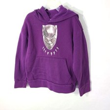 Old Navy Youth Kids Childs Unisex Black Panther Hoodie Purple Sweatshirt Fleece