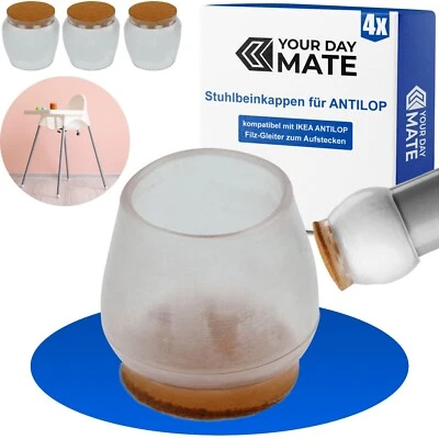 YOUR DAY MATE Stuhlbeinkappen kompatibel mit IKEA ANTILOP Hochstuhl Filzgleiter Stuhlschoner