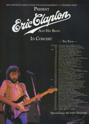 ERIC CLAPTON Muddy Waters 1979 Tour Concert Program Tour Book