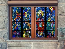 3D Portrait Pattern A361 Window Film Print Sticker Cling Stained Glass UV Sinsin