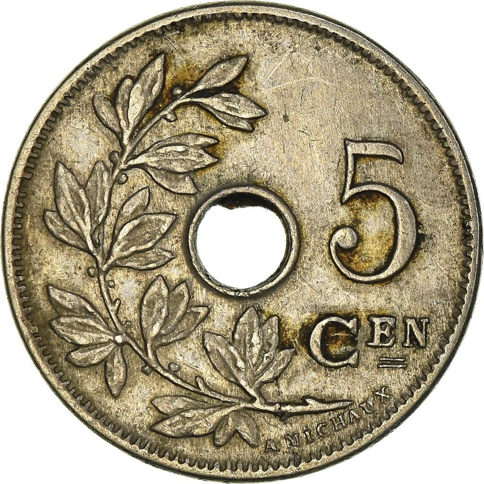 Belgian Coin 5 Centimes - Léopold II Belgique | Olive | Star | 1904 - 1907 - Image 3 of 4