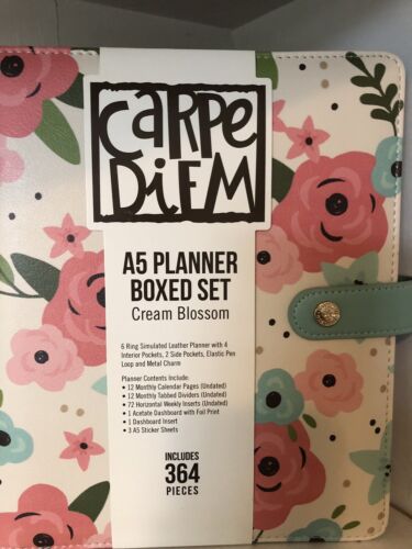 Carpe Diem A5 Cream Blossom Planner Binder New With Tags *Read* - Afbeelding 1 van 3