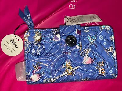 NEW Vera Bradley Disney RFID Turnlock Wallet in Cinderella Paisley