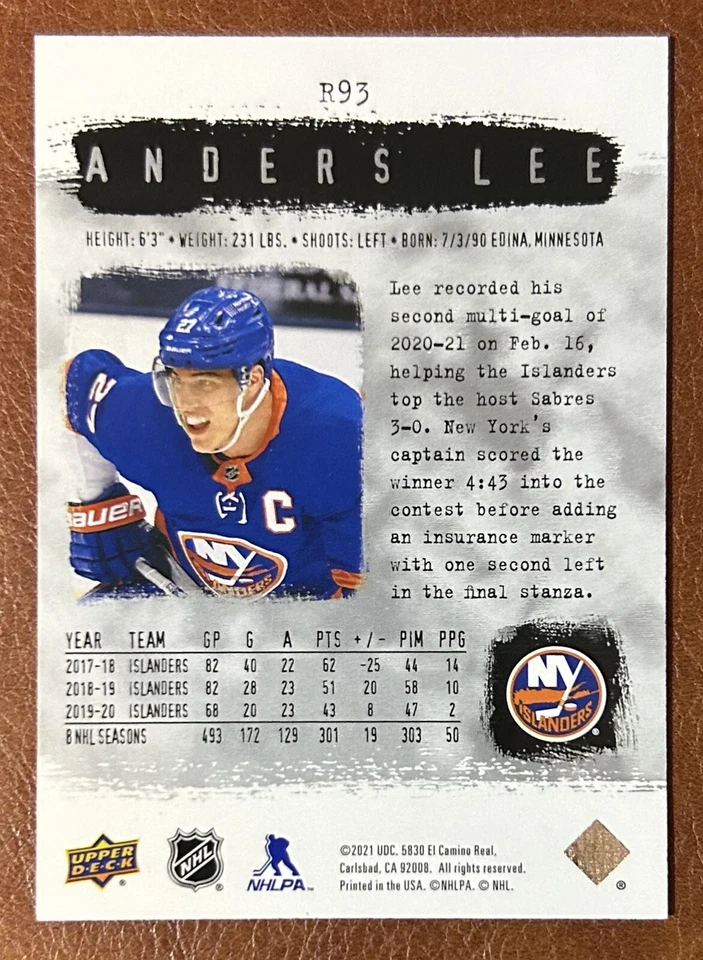 2020-21 SP Authentic 2000-01 Retro #R93 Anders Lee - New York Islanders - Image 2 of 2