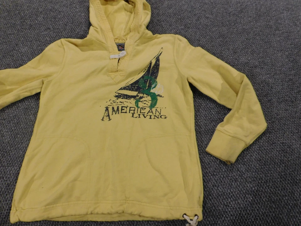 American Living Womens Sweater Medium yellow pullover hoodie boat water - Изображение 3 из 4