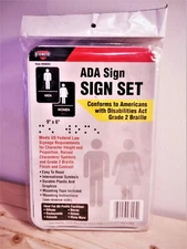 Cosco ADA Sign Set Men & Women Restroom Signs 9" x 6" set of 2 * NIP - Free Ship