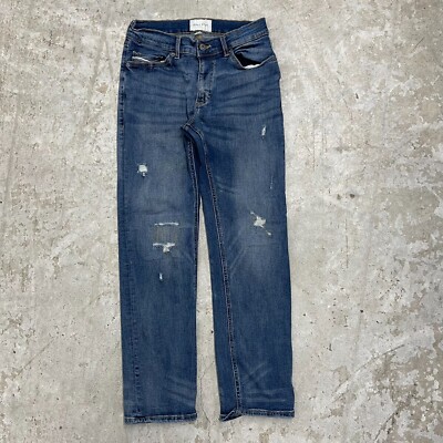 Sun + Stone Jeans 28x29 Blue Pants Straight Distressed Patchwork Denim Tag 29x30
