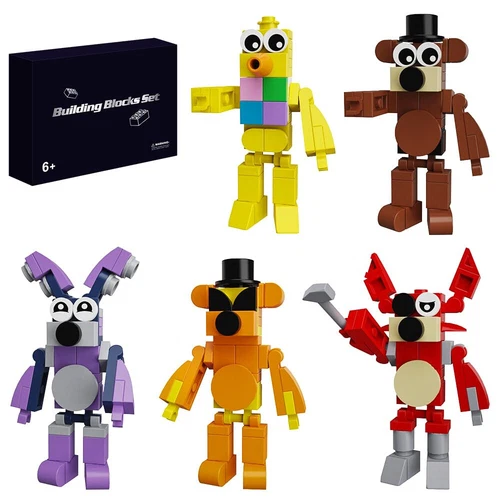 5 pz action figure MOC Five Nights At Freddy's FNAF Bonnie set blocchi da costruzione - Foto 1 di 7