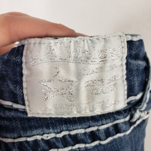 La Idol Bootcut Jeans Women's 5 Blue Denim Cotton Stretch Classic Retro Y2k - Picture 3 of 8