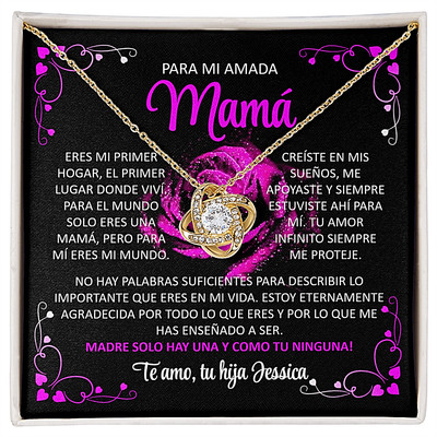 Regalo Collar Para Mujer Mama De Hija Dia de las Madres Cumpleaños 14K/18K Oro