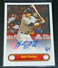 2019 TOPPS 582 MONTGOMERY~1972 POSTER DESIGN~AUTO SIGNED KYLE TUCKER AUTOGRAPH