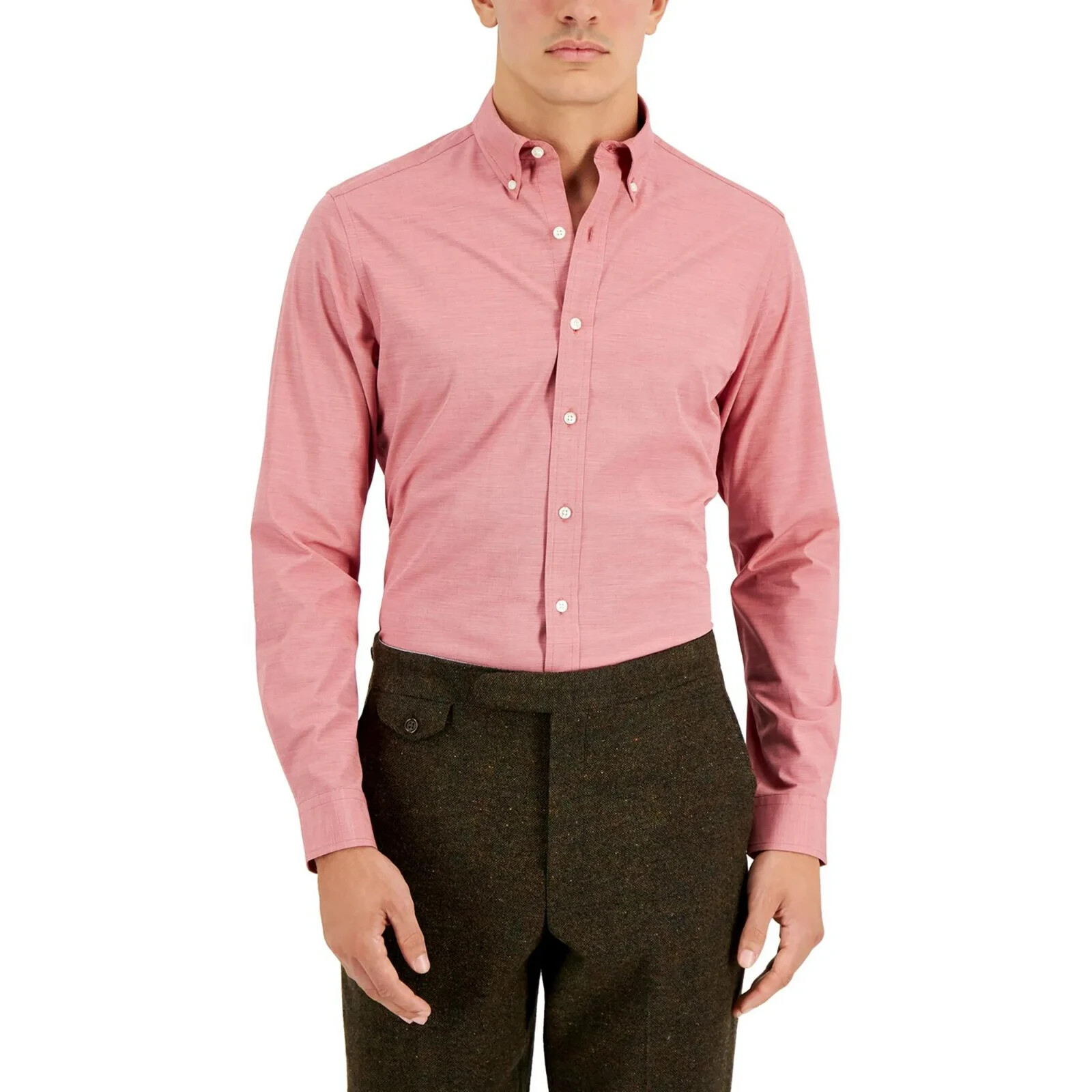 КЛУБНАЯ красная рубашка Nailhead All Seasons из эластичного хлопка Slim Fit S 14 12 3190₽