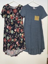 LuLaRoe Carly Dress Hi Low Swing Front Pocket Sz XS Floral  Multicolor