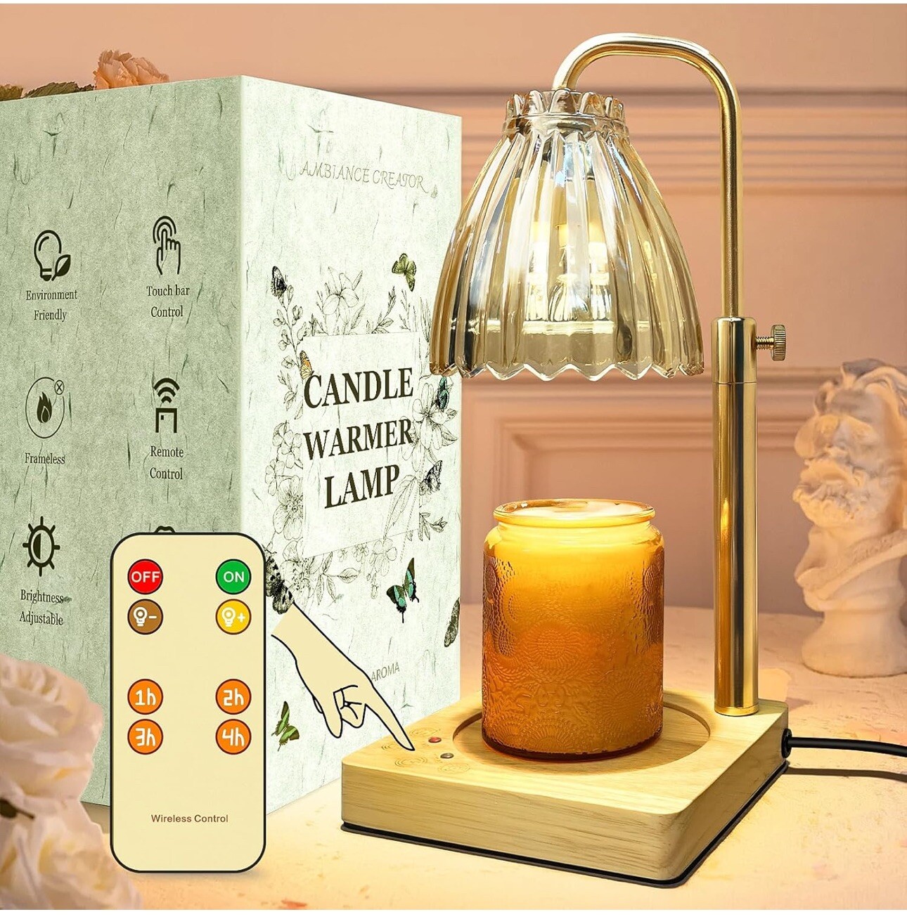 Adjustable Foldable Candle Warmer Lamp with Timer for All Jar Sizes-image