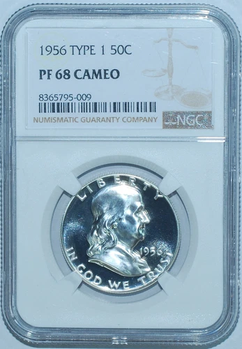 1956 NGC PR68CAM Cameo T1 Type 1 FS-901 Proof Strike Franklin Half Dollar