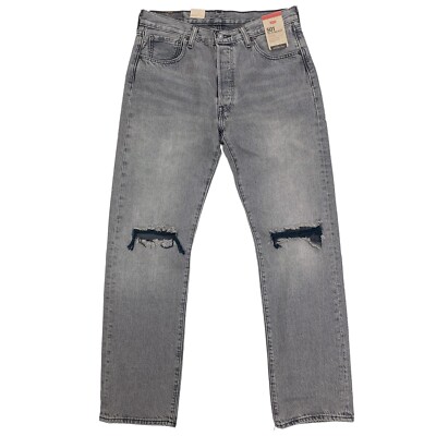 Levi's 501 '93 Straight Men's Jeans Black Destructed Grey Wash 100% Cotton