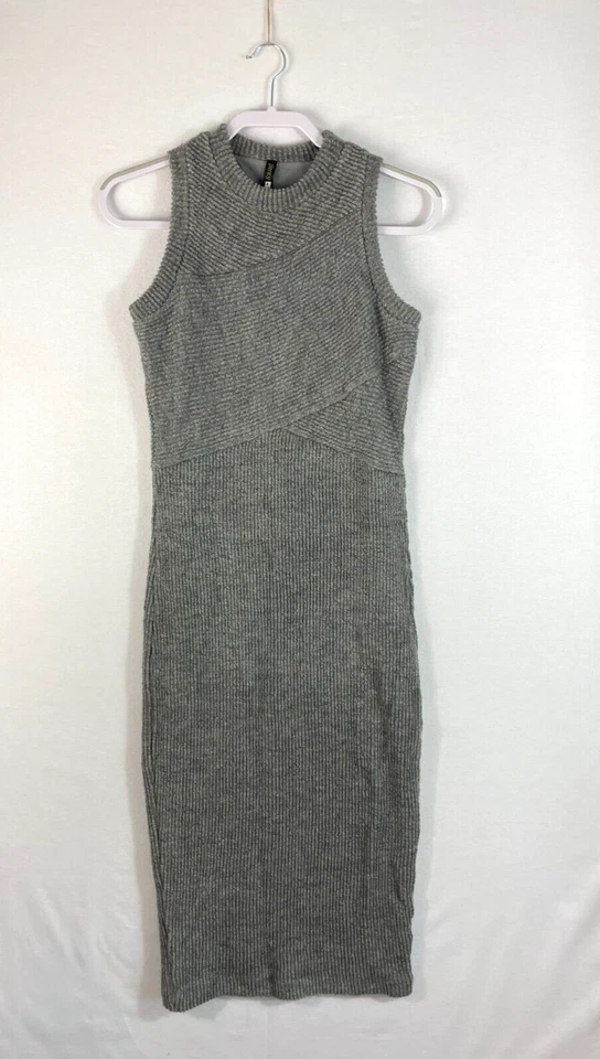 Vestido Plenty by Tracy Reese Pequeño Gris Acanalado Suéter Sin Mangas Forrado Foto 2 de 4