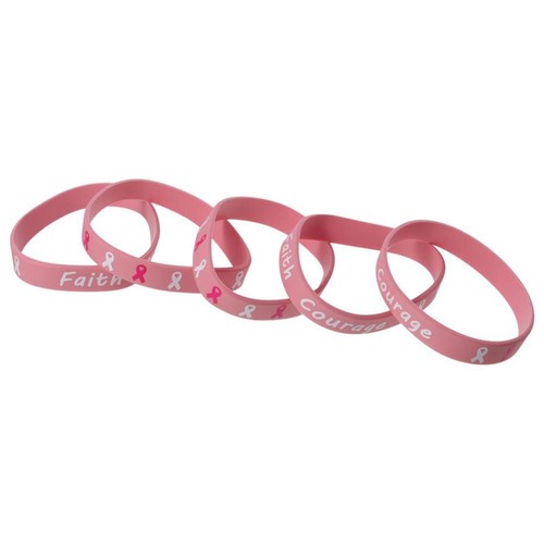 18 Pcs Durable Pink Bracelet Courage Silicone Bracelet Wrist Strap