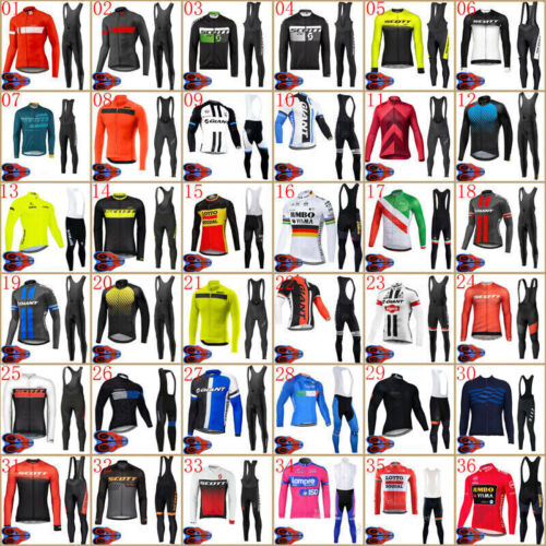 2021 Para hombres Equipo Bicicleta Ciclismo Traje Ciclismo Mangas Largas Jersey Pantalones Pechera Set - Imagen 1 de 50