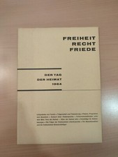 Brosch&uuml;re Vintage Freiheit Recht Friede Der Tag Der Heimat 1964 Top Zustand