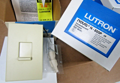  NEW LUTRON NOVA N-600P-IV INCANDESCENT SINGLE POLE LINEAR SLIDE DIMMER IVORY