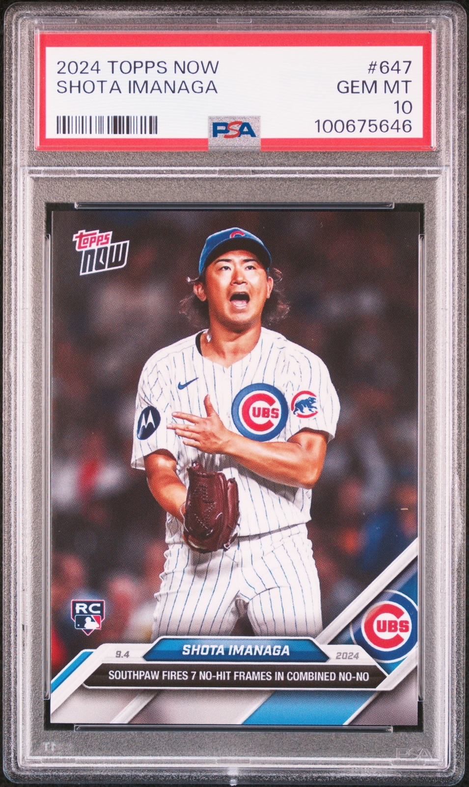 2024 TOPPS NOW #647 SHOTA IMANAGA PSA 10