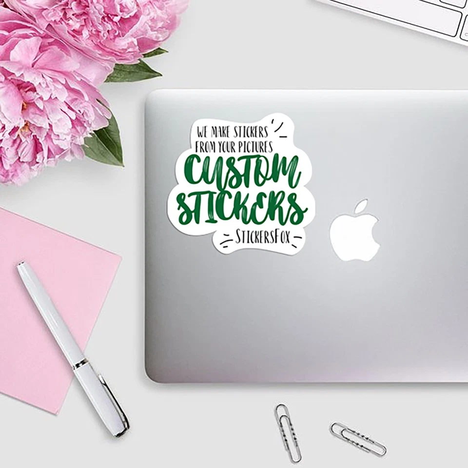 50 pegatinas personalizadas, calcomanías con logotipo personalizadas, volumen de 50 pegatinas troqueladas personalizadas Foto 2 de 4