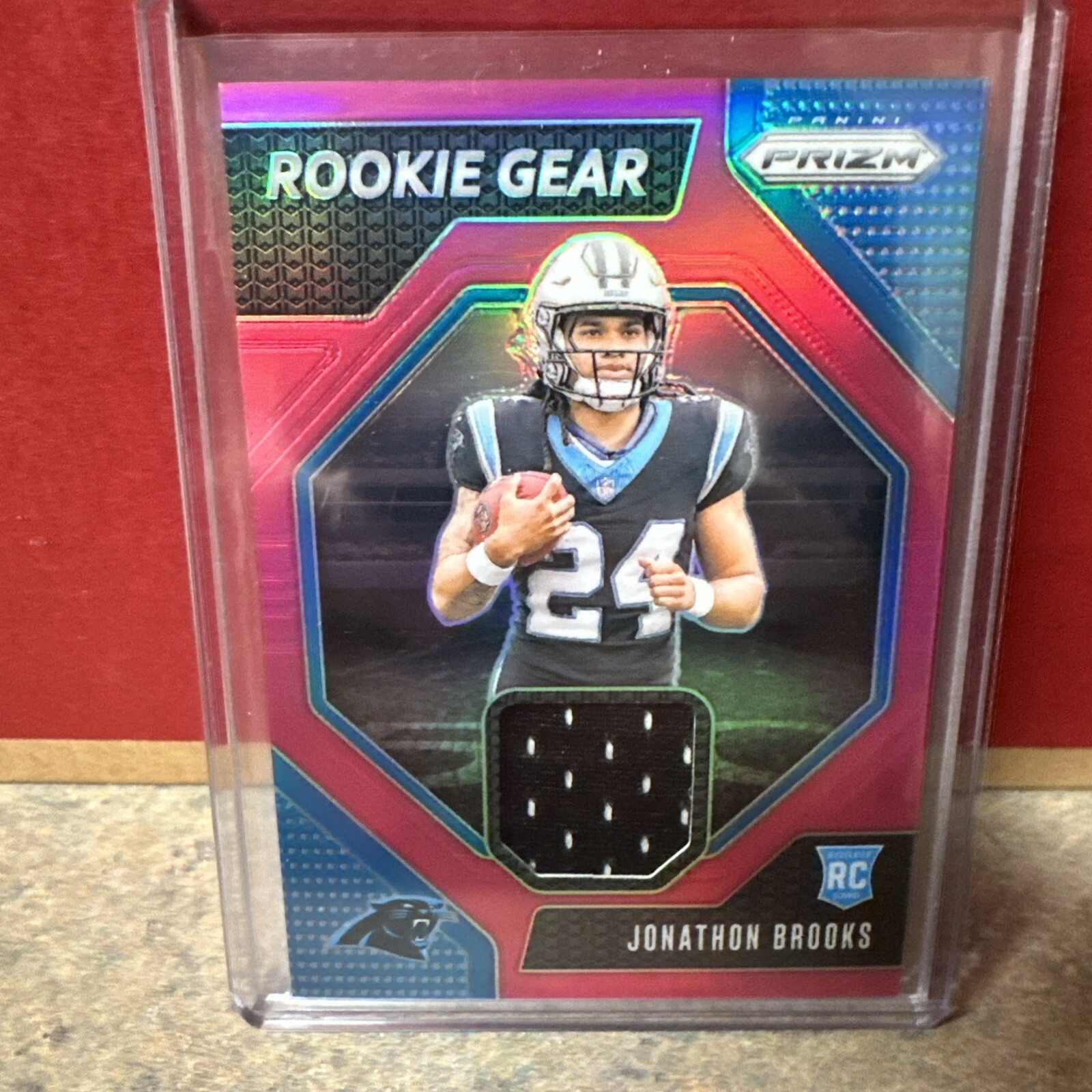 2024 Panini Prizm Jonathon Brooks Rookie Gear Pink Prizm #RG-JBS