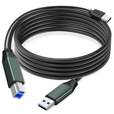 USB 3.0 Printer Cable A Male to B Male （15Ft/5M） Compatible with Scanner Prin...