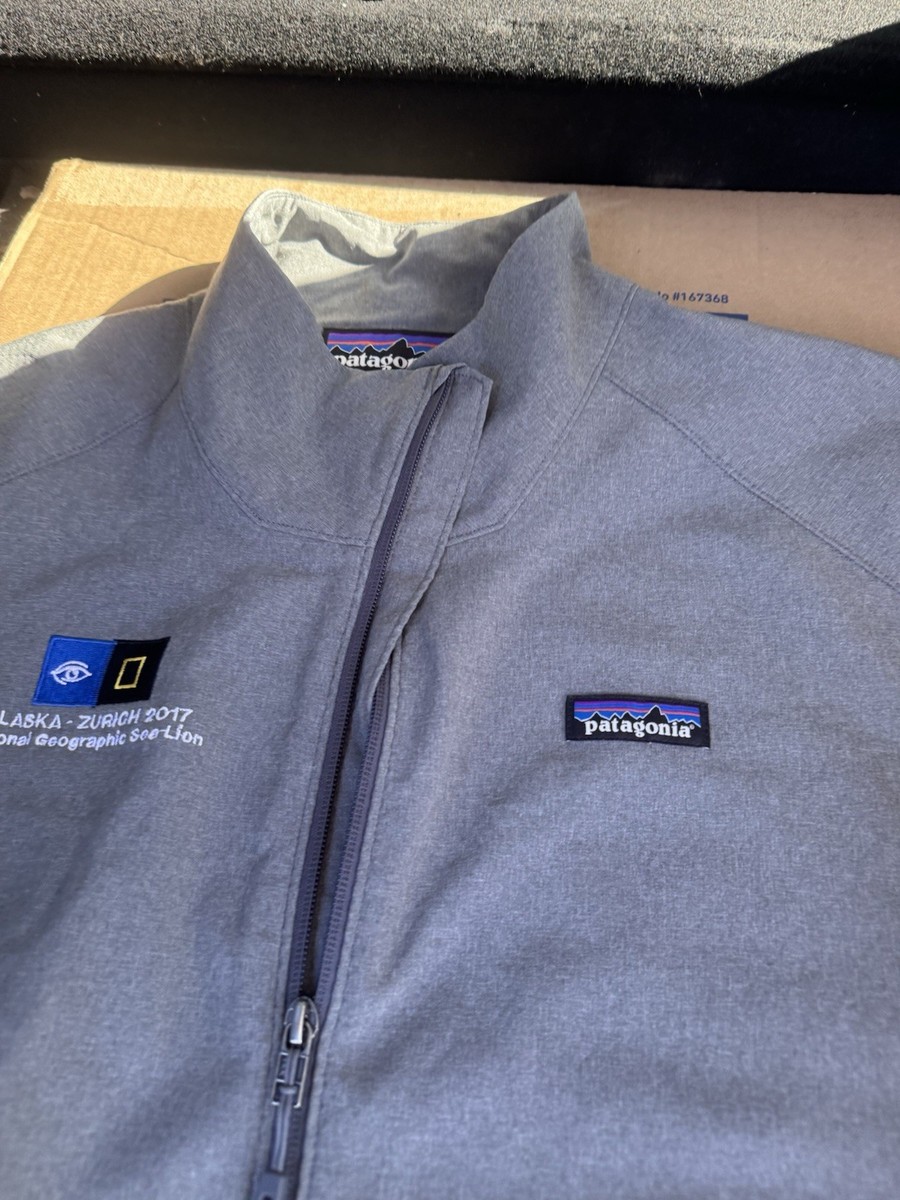 Mens Patagonia Gray Full Zipper Softshell Fleece Lined Jacket Size