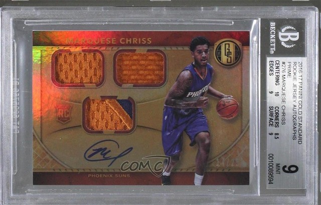 2016-17 Gold Standard AU 14/25 Marquese Chriss BGS 9 Rookie Triple Patch Auto RC