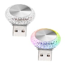 USB LED Car Interior Atmosphere Lamp, Crystal Mini USB LED Car Multicolor