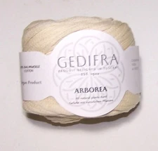 LOT of 10 balls of Gedifra ARBOREA 100% Cotton Tape knitting yarn #2202 SAND