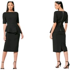 TED BAKER Peplum Sheath  Bodycon  Pencil Shift  Cocktail Dress Sz  ~ 4 UK  14